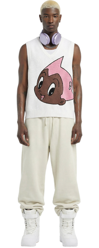 Black Astro Boy Knit Vest (Pink/White)