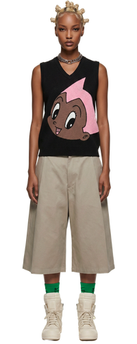 Black Astro Boy Knit Vest (Pink/Black)