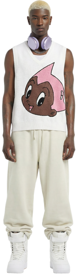 Black Astroboy Sweater Vest (Pink/White)