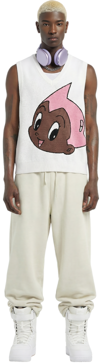 Black Astroboy Sweater Vest (Pink/White)