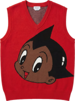 Black Astroboy Sweater Vest (Pink/White)