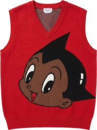 Black Astroboy Sweater Vest (Pink/White)