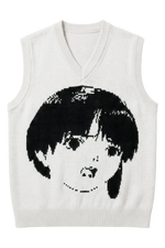 Serial Experiments Lain Knit Vest (Black/White)
