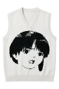 Serial Experiments Lain Knit Vest (Black/White)