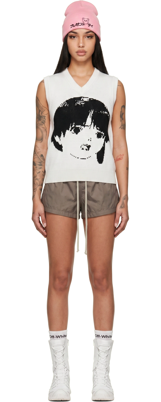 Serial Experiments Lain Knit Vest (Black/White)