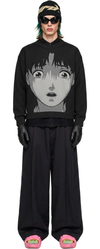 Perfect Blue Shocked Mima Sweater (White/Black)