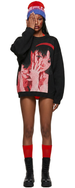 Perfect Blue Mima Sweater (Red/Black)