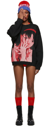 Perfect Blue Mima Sweater (Red/Black)