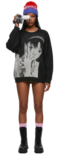 Perfect Blue Mima Sweater (White/Black)