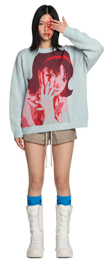 Perfect Blue Mima Sweater (Red/Blue)