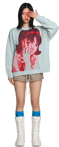 Perfect Blue Mima Sweater (Red/Blue)