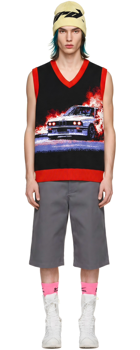 World War III Knit Vest (White/Black)
